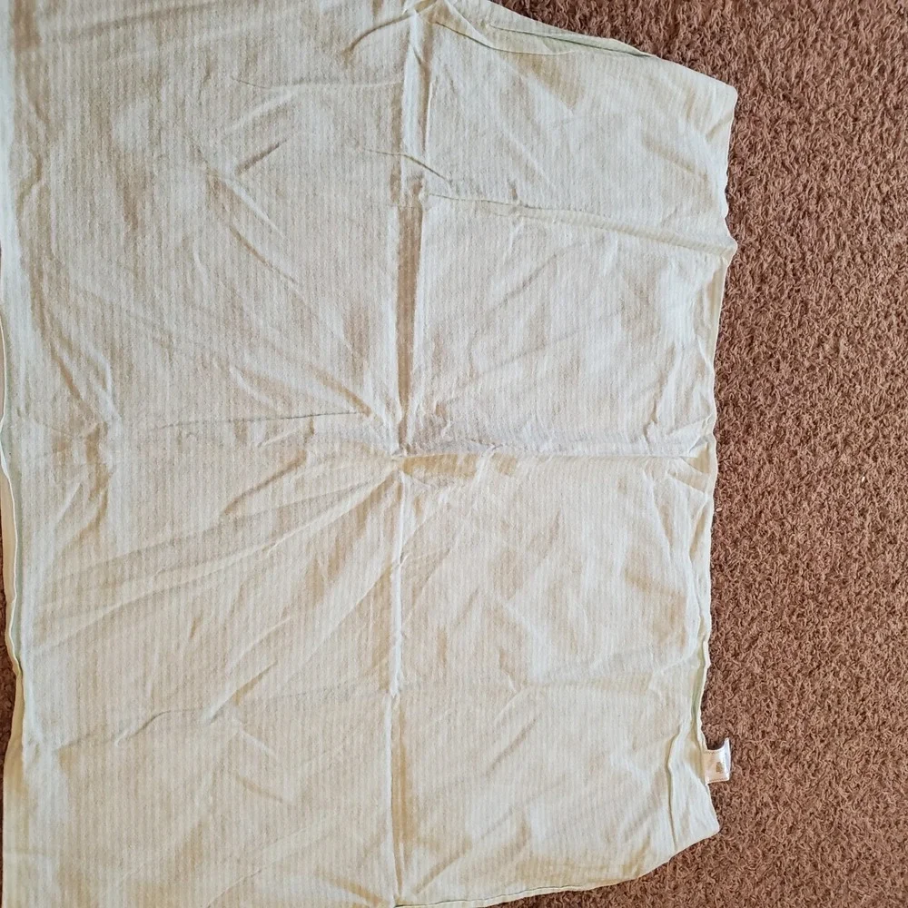 VINTAGE MARTHA STEWART EVERYDAY BABY BLANKET Green STRIPED 33 X 28‎ 100% COTTON
